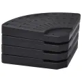 Socle de parasol en forme d'éventail 4 pcs Noir