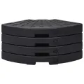 Socle de parasol en forme d'éventail 4 pcs Noir