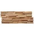 Panneaux de revêtement mural 3D 10 pcs 1,08 m² Bois de teck