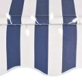 Auvent manuel rétractable avec LED 400 cm Bleu et blanc