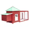 Poulailler avec nichoir Rouge 190x72x102cm Bois de sapin massif