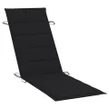 Chaise longue de jardin avec table et coussin Bois d'acacia