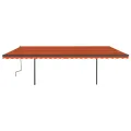 Auvent manuel rétractable avec poteaux 6x3,5 m Orange et marron