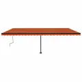 Auvent manuel rétractable sur pied 600x350 cm Orange/marron