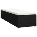 Chaise longue avec coussin et table à thé rotin Blanc crème