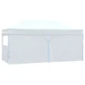 Tente de réception pliable avec 4 parois 3x6 m Acier Blanc