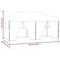 Tente de réception pliable avec 4 parois 3x6 m Acier Blanc