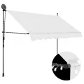 Auvent manuel rétractable avec LED 250 cm Crème
