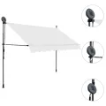 Auvent manuel rétractable avec LED 250 cm Crème