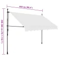 Auvent manuel rétractable avec LED 250 cm Crème
