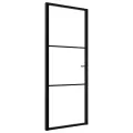 Porte intérieure Verre ESG et aluminium 76x201,5 cm Noir