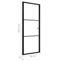 Porte intérieure Verre ESG et aluminium 76x201,5 cm Noir