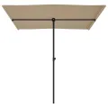Parasol de jardin avec mât en aluminium 2x1,5 m Taupe