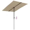 Parasol de jardin avec mât en aluminium 2x1,5 m Taupe