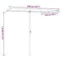Parasol de jardin avec mât en aluminium 2x1,5 m Taupe