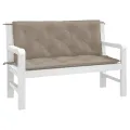 Coussins de banc jardin lot de 2 taupe 120x50x7 cm tissu Oxford