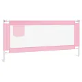 Barrière de sécurité de lit d'enfant Rose 200x25 cm Tissu