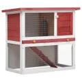 Clapier d'extérieur 1 porte Rouge Bois