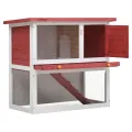 Clapier d'extérieur 1 porte Rouge Bois