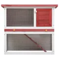 Clapier d'extérieur 1 porte Rouge Bois