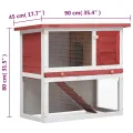 Clapier d'extérieur 1 porte Rouge Bois