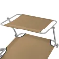 Chaise longue pliable avec auvent Acier Taupe