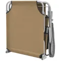 Chaise longue pliable avec auvent Acier Taupe