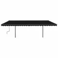 Auvent automatique rétractable avec poteaux 6x3 m Anthracite
