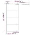 Porte coulissante avec kit de quincaillerie 90x205 cm Verre ESG