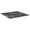 Dessus de table noir 70x70 cm 6 mm verre trempé design marbre