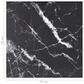 Dessus de table noir 70x70 cm 6 mm verre trempé design marbre