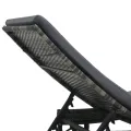 Chaise longue avec roues et coussin Résine tressée Anthracite
