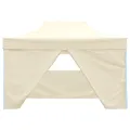 Tente de réception pliable avec 4 parois 3x4 m Acier Crème