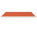 Auvent rétractable orange et marron 3x2,5 m tissu et aluminium