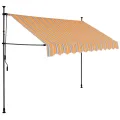 Auvent manuel rétractable avec LED 250 cm Jaune et bleu