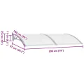 Auvent de porte Gris 200x100 cm Polycarbonate