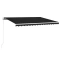 Auvent automatique et capteur de vent/LED 450x300 cm Anthracite