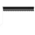 Auvent automatique et capteur de vent/LED 450x300 cm Anthracite