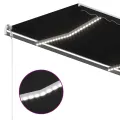 Auvent automatique et capteur de vent/LED 450x300 cm Anthracite