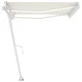 Auvent automatique avec capteur de vent et LED 450x300 cm Crème