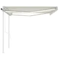 Auvent automatique avec capteur de vent et LED 4,5x3 m Crème