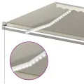 Auvent automatique avec capteur de vent et LED 4,5x3 m Crème
