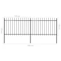 Clôture de jardin avec dessus en lance Acier 3,4x1,2 m Noir
