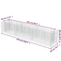 Lit surélevé à gabion Acier galvanisé 270x50x50 cm