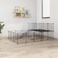 Cage animaux de compagnie à 44 panneaux et porte Noir 35x35 cm