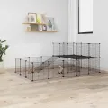 Cage animaux de compagnie à 44 panneaux et porte Noir 35x35 cm