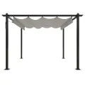 Tonnelle de jardin avec toit rétractable 3x3 m Crème