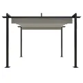 Tonnelle de jardin avec toit rétractable 3x3 m Crème