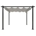 Tonnelle de jardin avec toit rétractable 3x3 m Crème