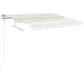 Auvent rétractable automatique avec poteaux 4x3 m Crème